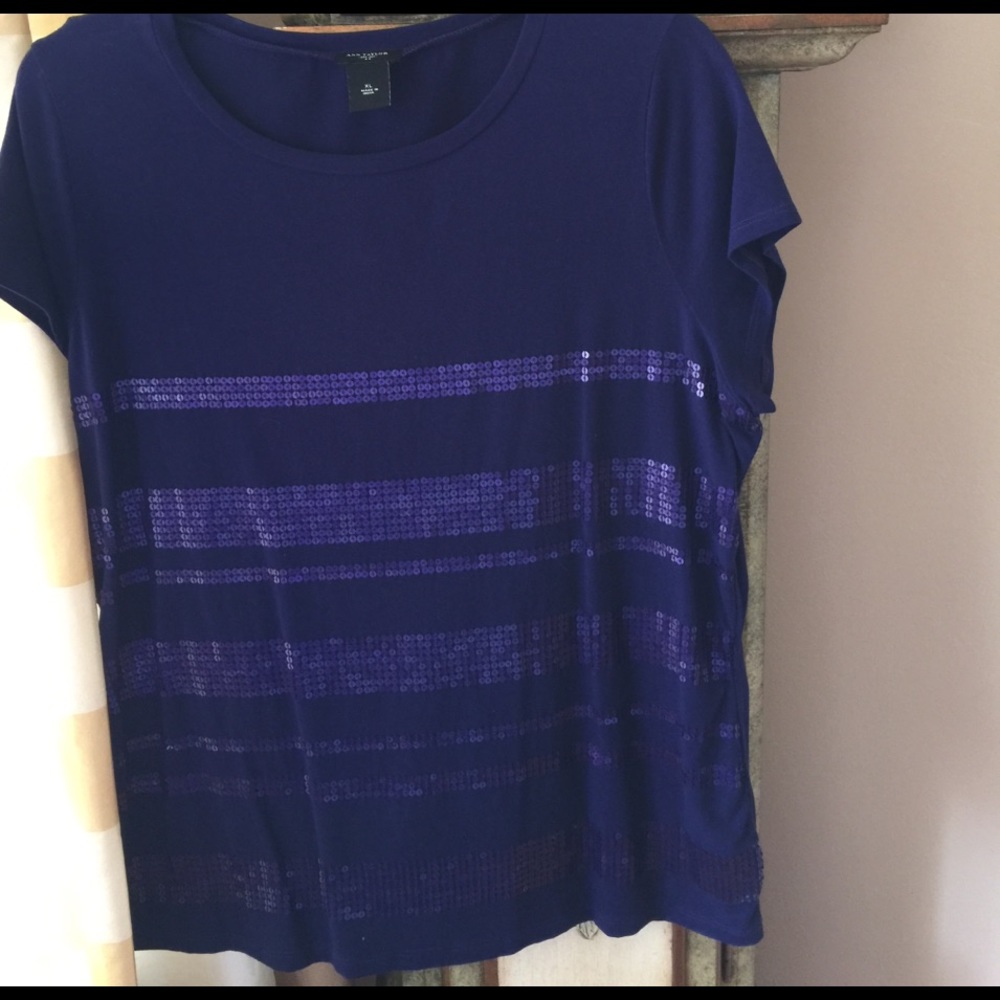 Ann Taylor xl purple top with sequin pattern